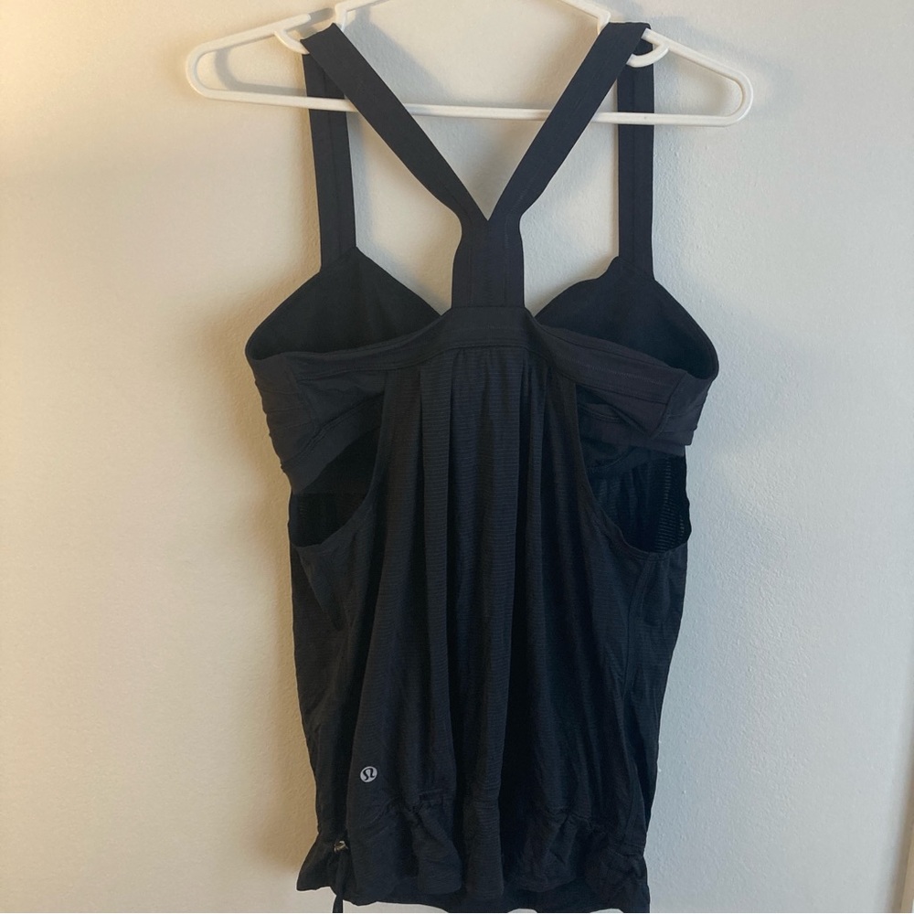 Lululemon Rest Less Tank Top Black Power Luxtreme Silverscent Size 2
